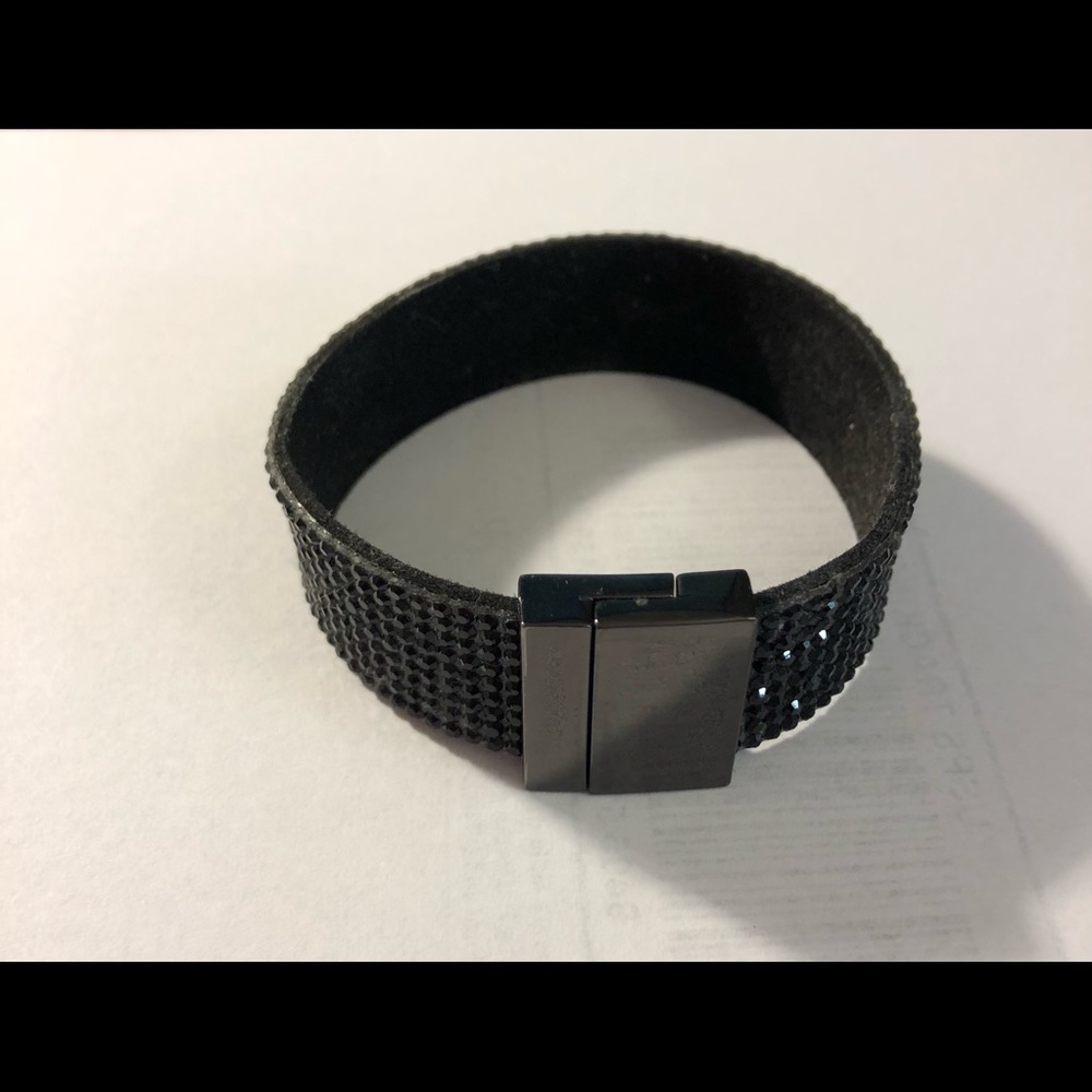 Black Faux Leather Bracelet
